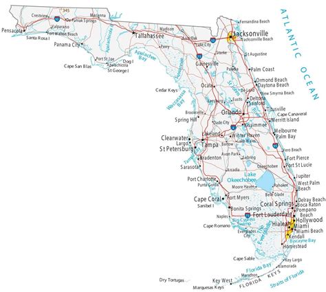florida map with small towns.